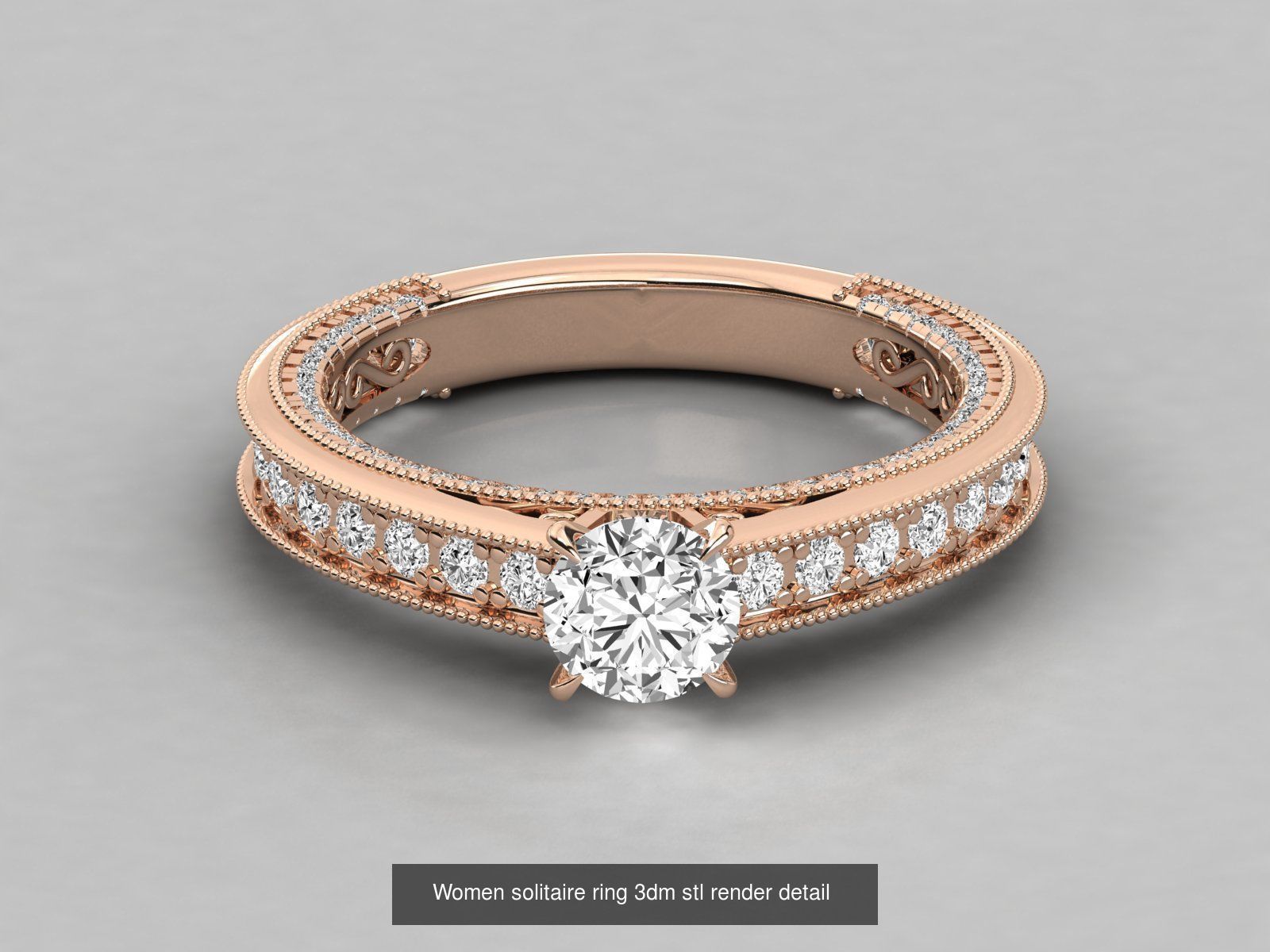 235 Women solitaire ring 3dm stl 9 render detail  3D Model Collection_210