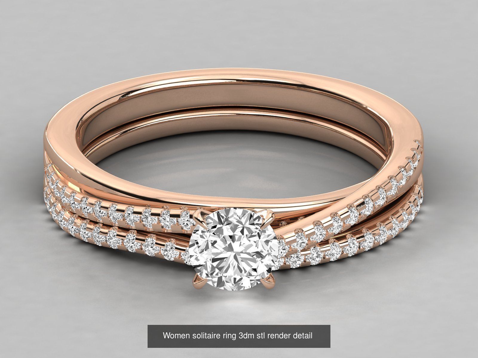 235 Women solitaire ring 3dm stl 9 render detail  3D Model Collection_200