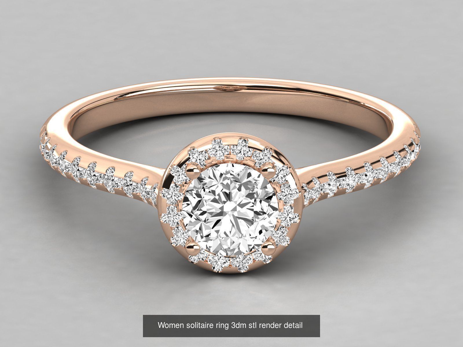 235 Women solitaire ring 3dm stl 9 render detail  3D Model Collection_171