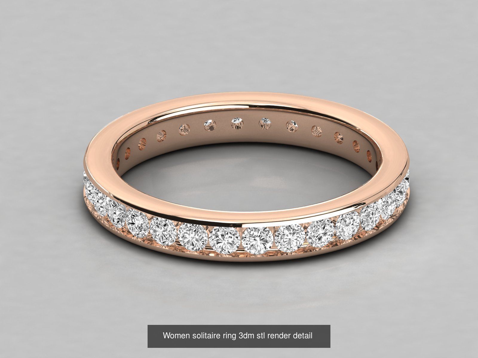 235 Women solitaire ring 3dm stl 9 render detail  3D Model Collection_118