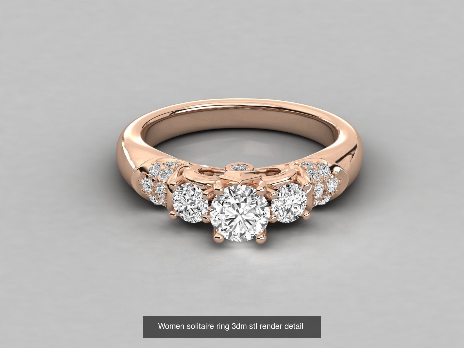 235 Women solitaire ring 3dm stl 9 render detail  3D Model Collection_199