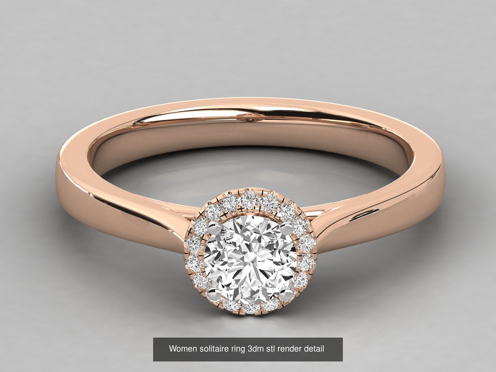 235 Women solitaire ring 3dm stl 9 render detail  3D Model Collection_173