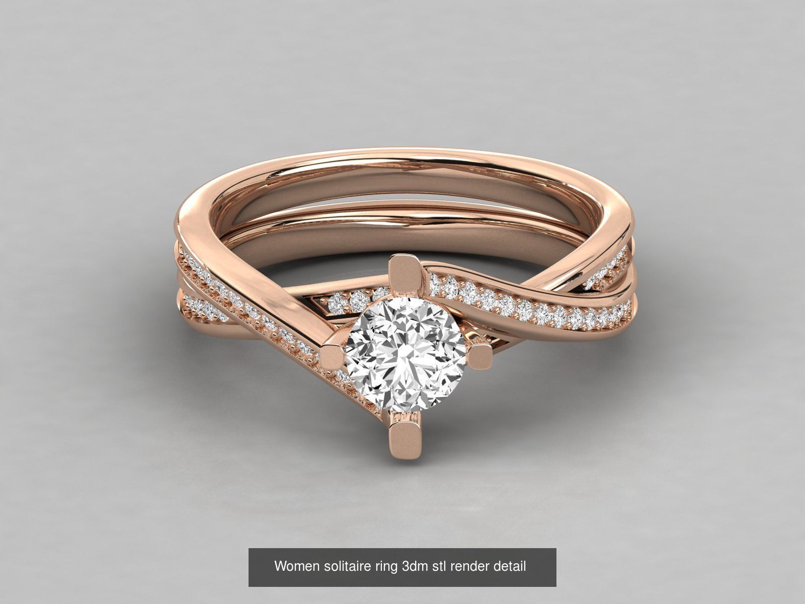 235 Women solitaire ring 3dm stl 9 render detail  3D Model Collection_151