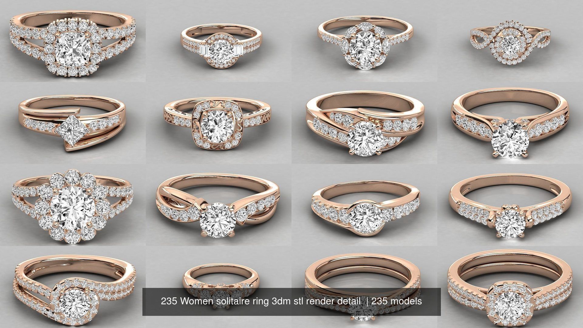 235 Women solitaire ring 3dm stl 9 render detail  3D Model Collection_48