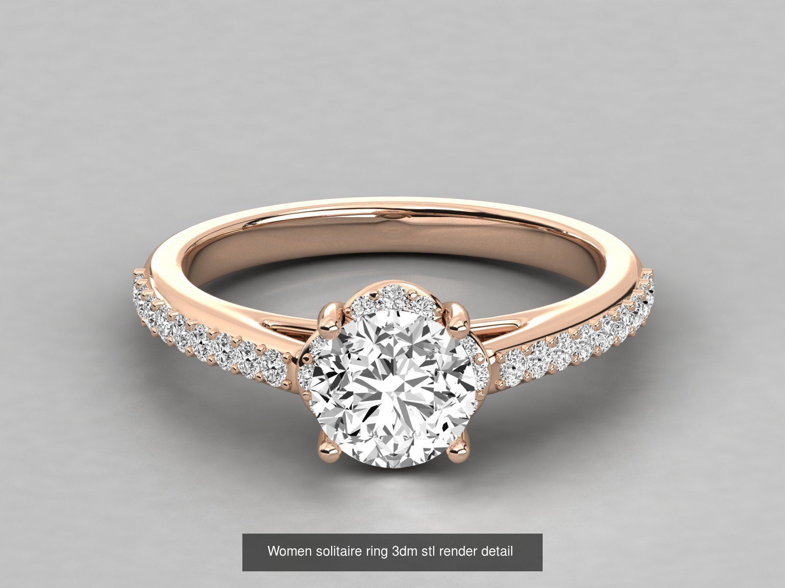 235 Women solitaire ring 3dm stl 9 render detail  3D Model Collection_174