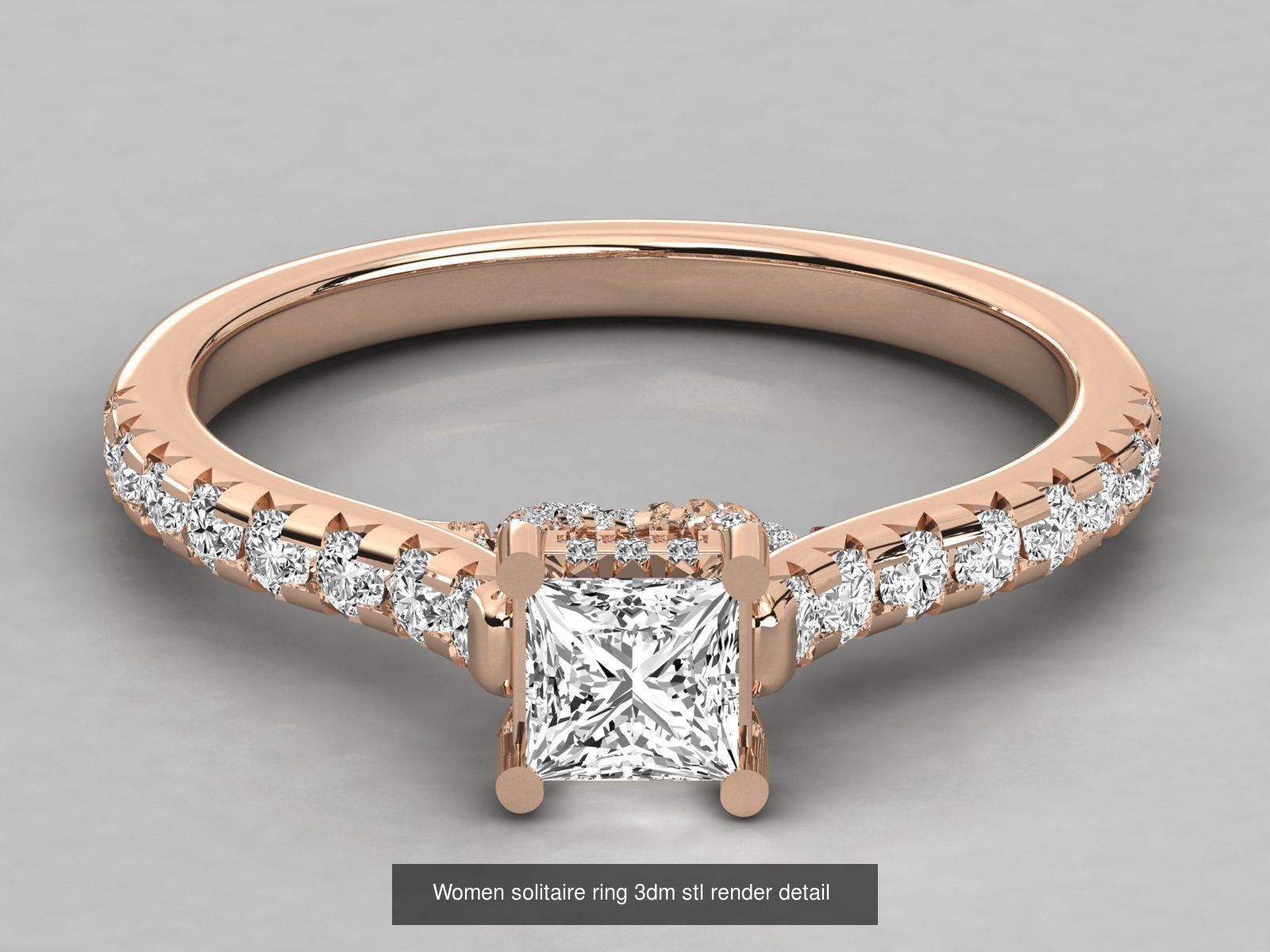 235 Women solitaire ring 3dm stl 9 render detail  3D Model Collection_63