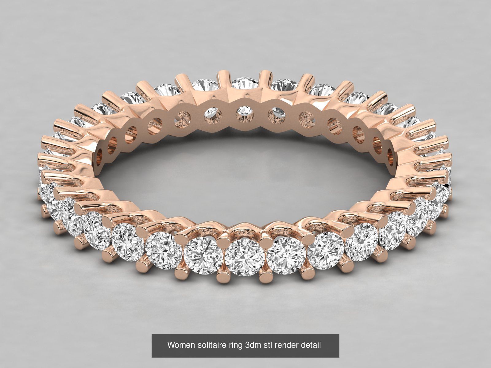 235 Women solitaire ring 3dm stl 9 render detail  3D Model Collection_120