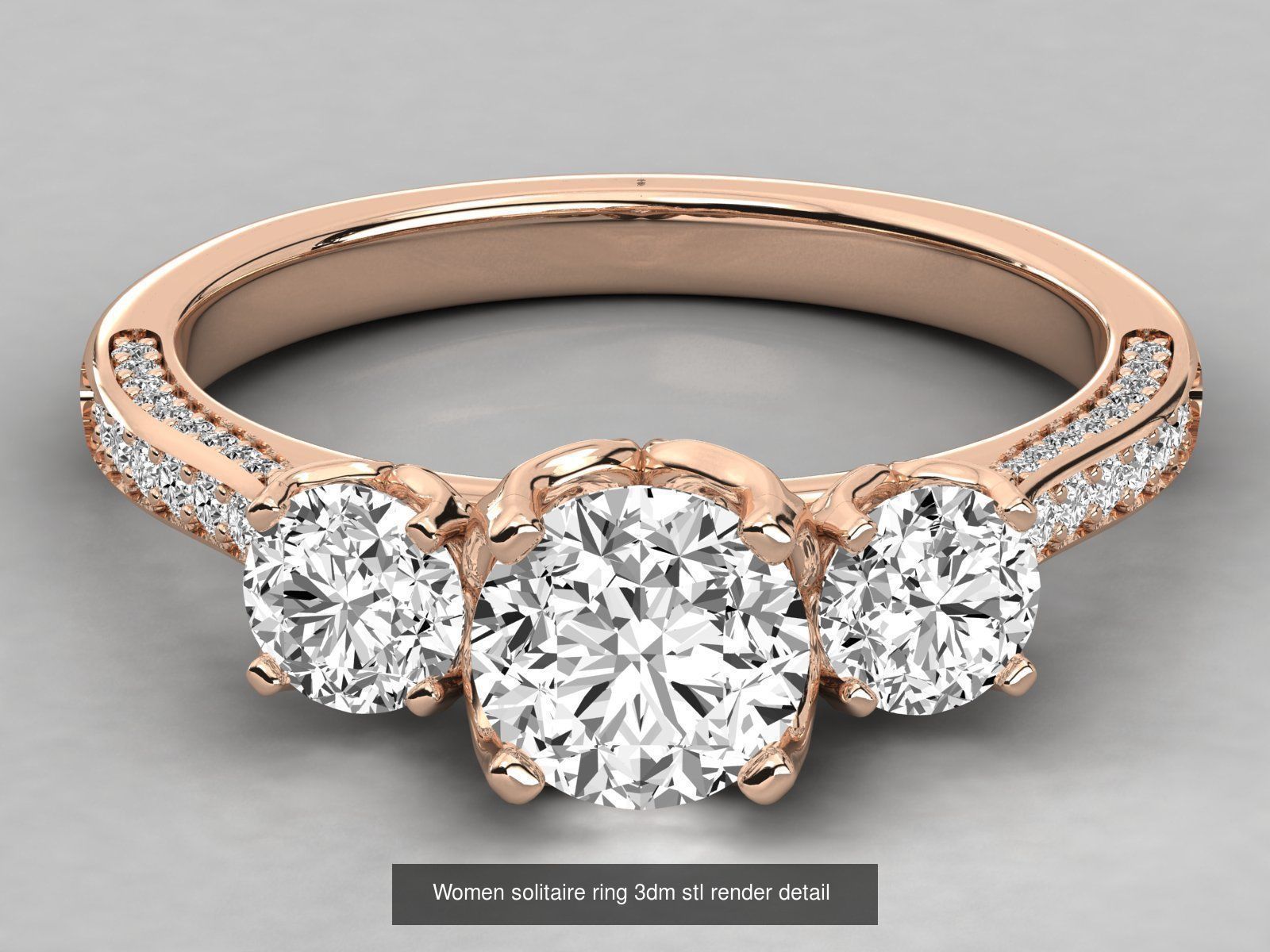235 Women solitaire ring 3dm stl 9 render detail  3D Model Collection_92