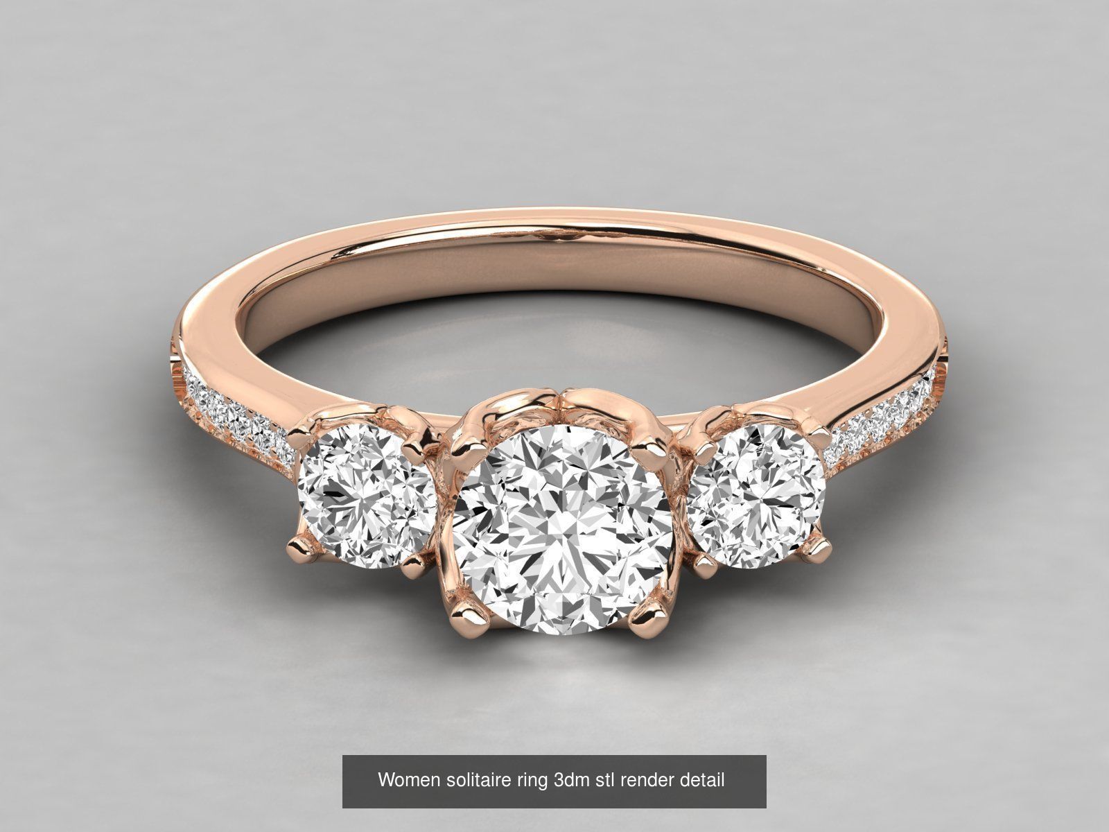 235 Women solitaire ring 3dm stl 9 render detail  3D Model Collection_91