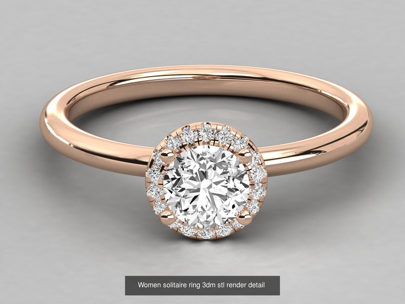 235 Women solitaire ring 3dm stl 9 render detail  3D Model Collection_176