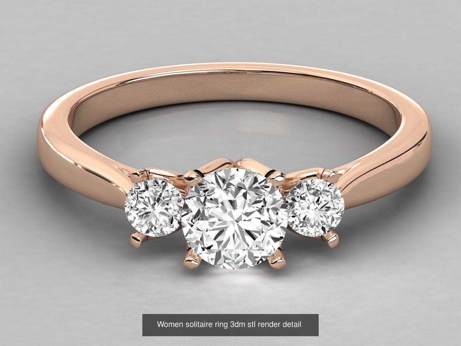 235 Women solitaire ring 3dm stl 9 render detail  3D Model Collection_78