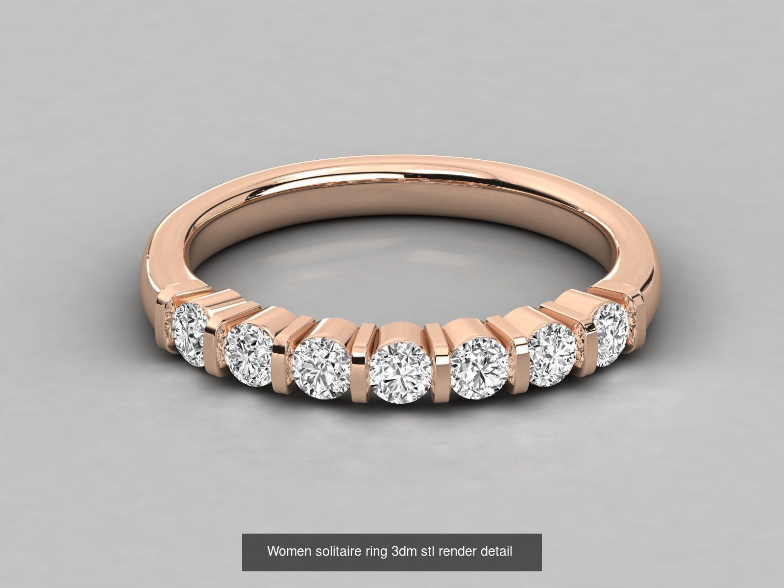 235 Women solitaire ring 3dm stl 9 render detail  3D Model Collection_183