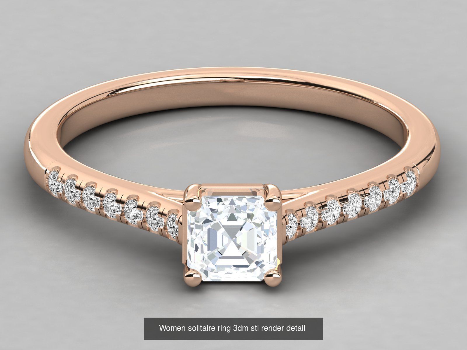 235 Women solitaire ring 3dm stl 9 render detail  3D Model Collection_67