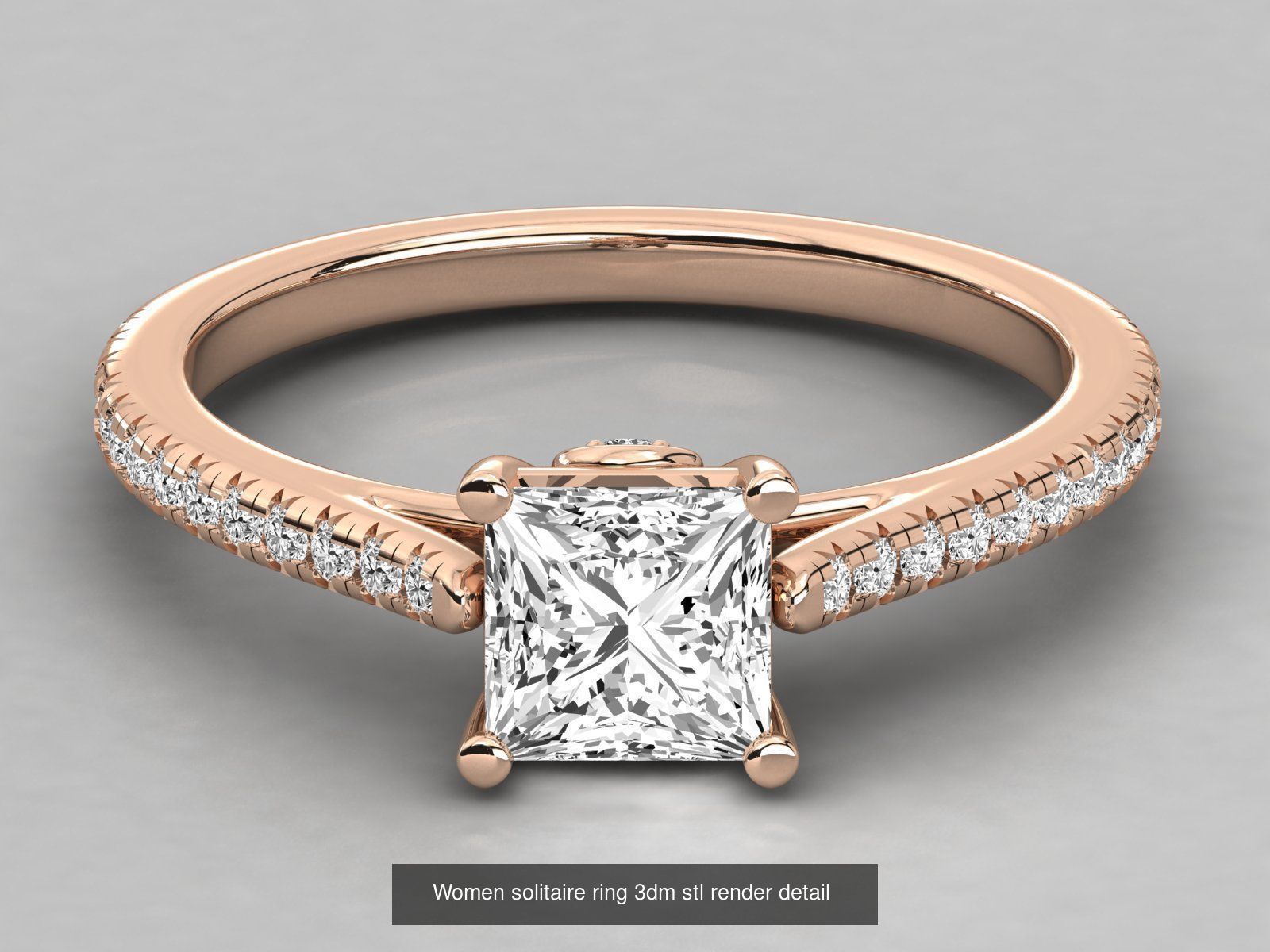 235 Women solitaire ring 3dm stl 9 render detail  3D Model Collection_64