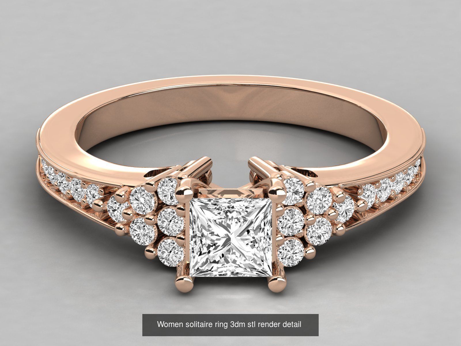 235 Women solitaire ring 3dm stl 9 render detail  3D Model Collection_123