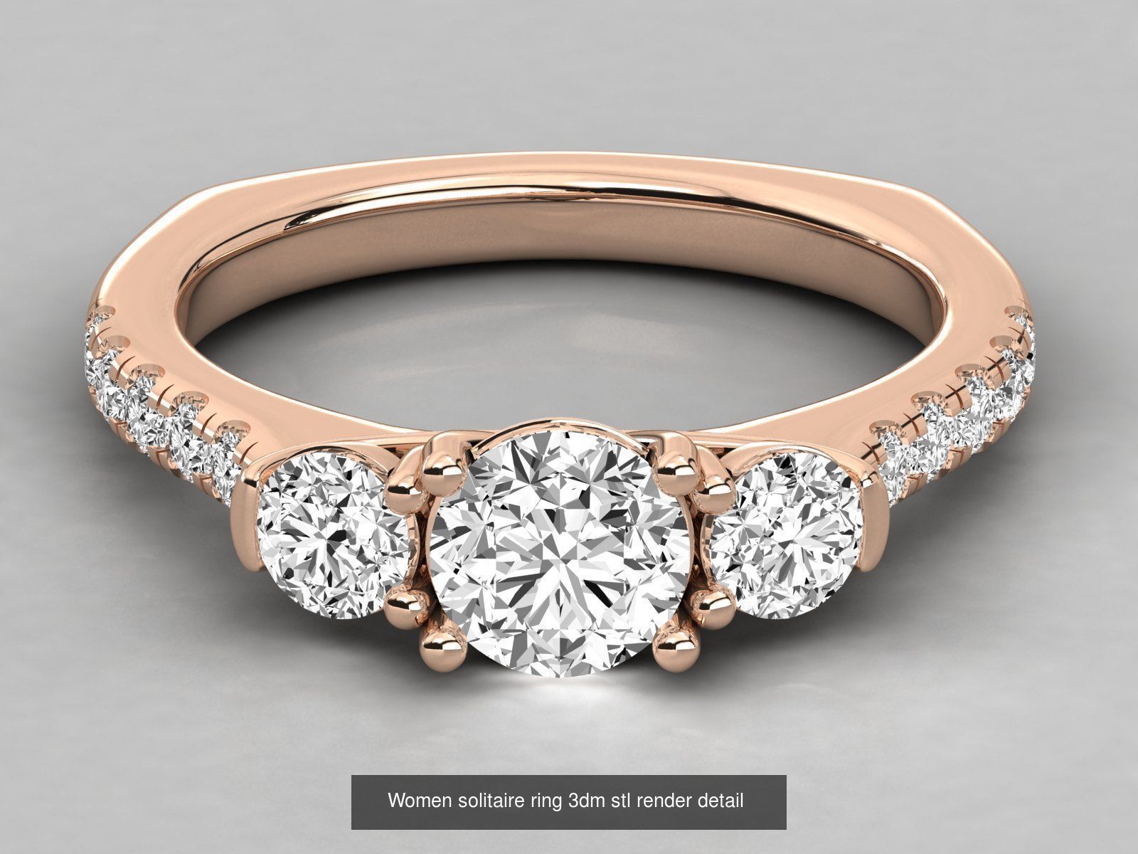 235 Women solitaire ring 3dm stl 9 render detail  3D Model Collection_84