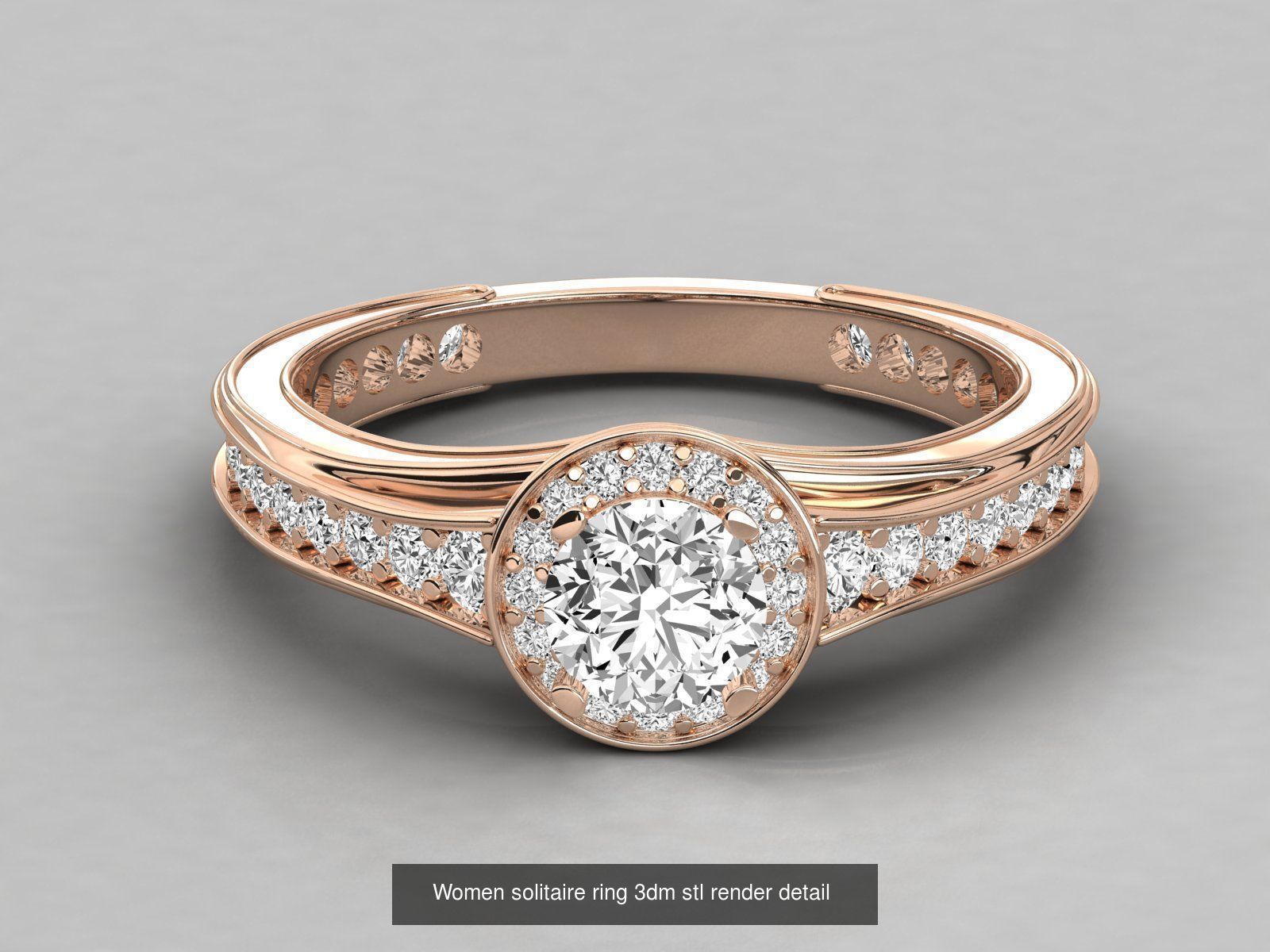 235 Women solitaire ring 3dm stl 9 render detail  3D Model Collection_178