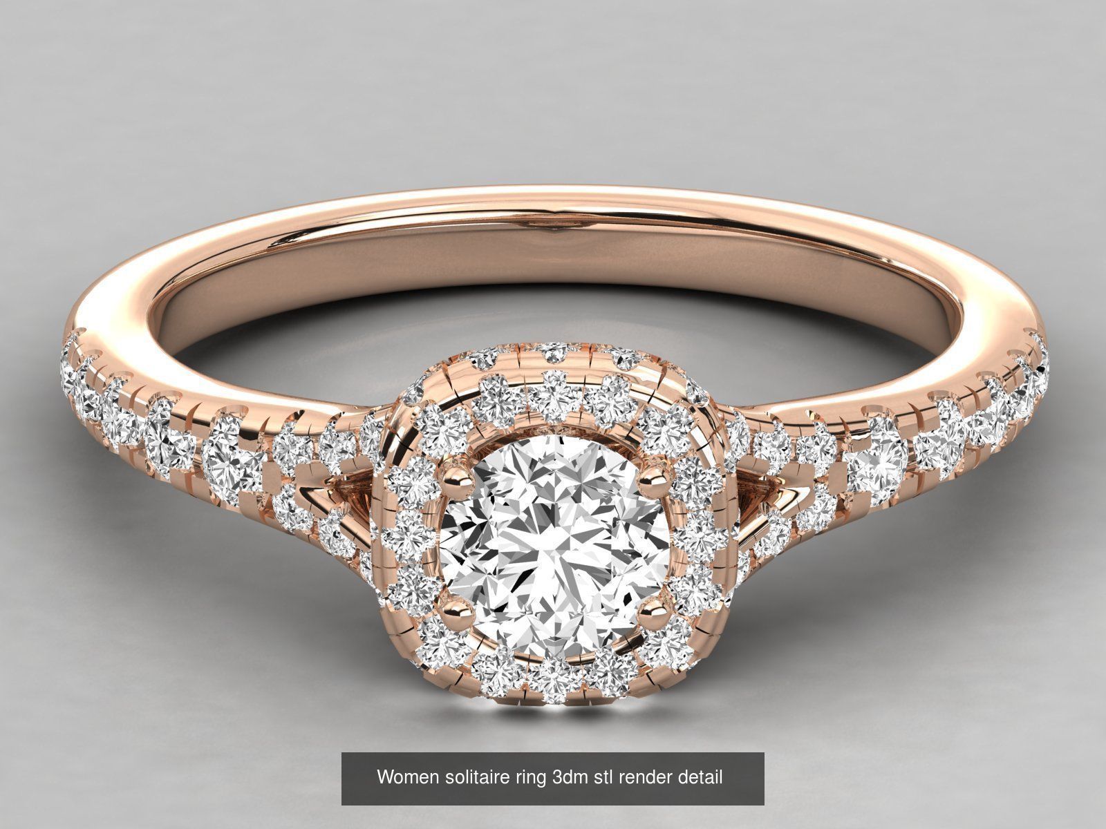 235 Women solitaire ring 3dm stl 9 render detail  3D Model Collection_175
