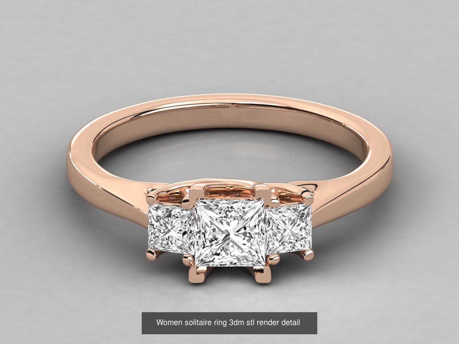 235 Women solitaire ring 3dm stl 9 render detail  3D Model Collection_100