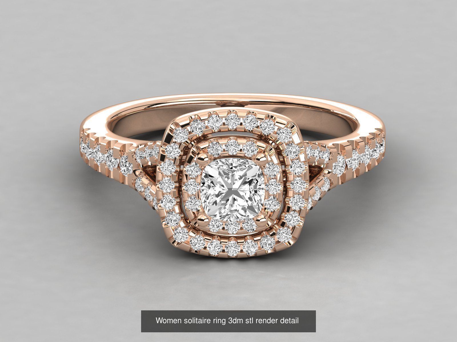 235 Women solitaire ring 3dm stl 9 render detail  3D Model Collection_109