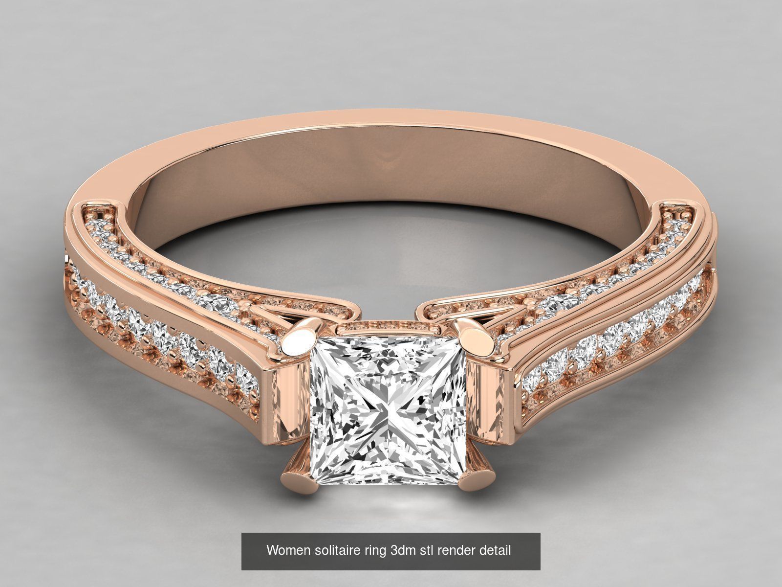 235 Women solitaire ring 3dm stl 9 render detail  3D Model Collection_162