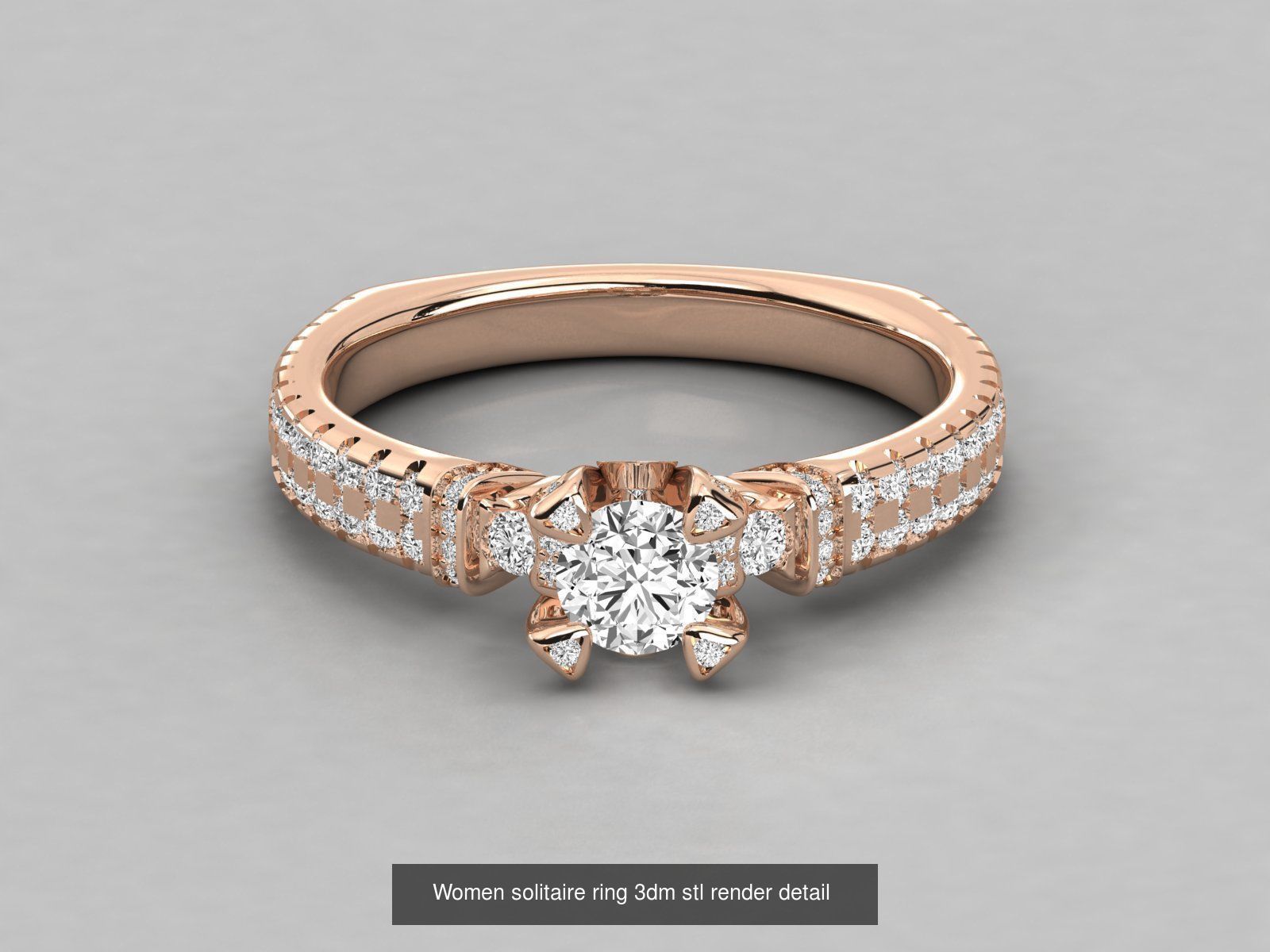 235 Women solitaire ring 3dm stl 9 render detail  3D Model Collection_154