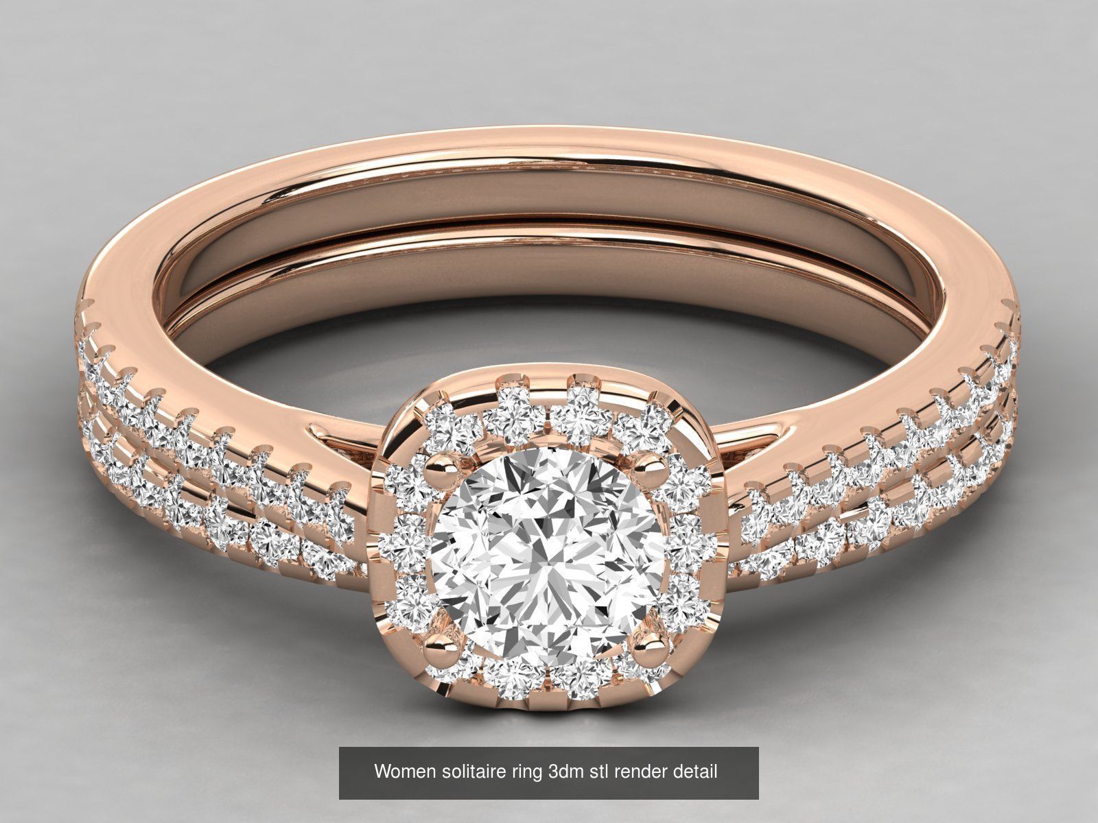 235 Women solitaire ring 3dm stl 9 render detail  3D Model Collection_201