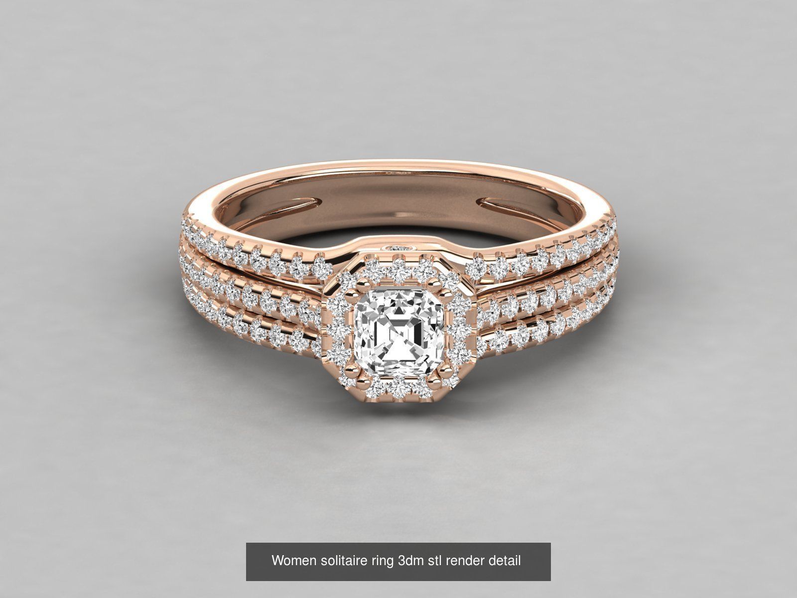 235 Women solitaire ring 3dm stl 9 render detail  3D Model Collection_167