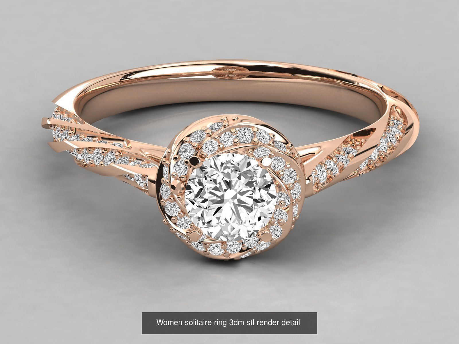 235 Women solitaire ring 3dm stl 9 render detail  3D Model Collection_169