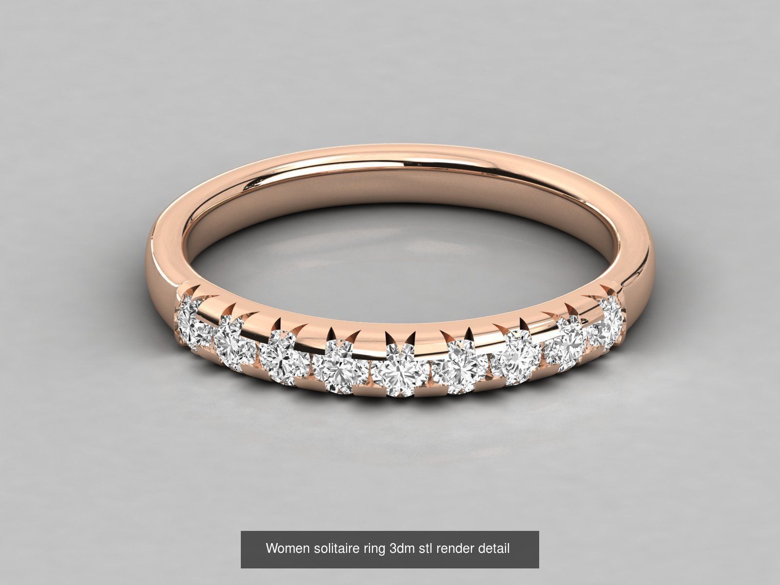 235 Women solitaire ring 3dm stl 9 render detail  3D Model Collection_182