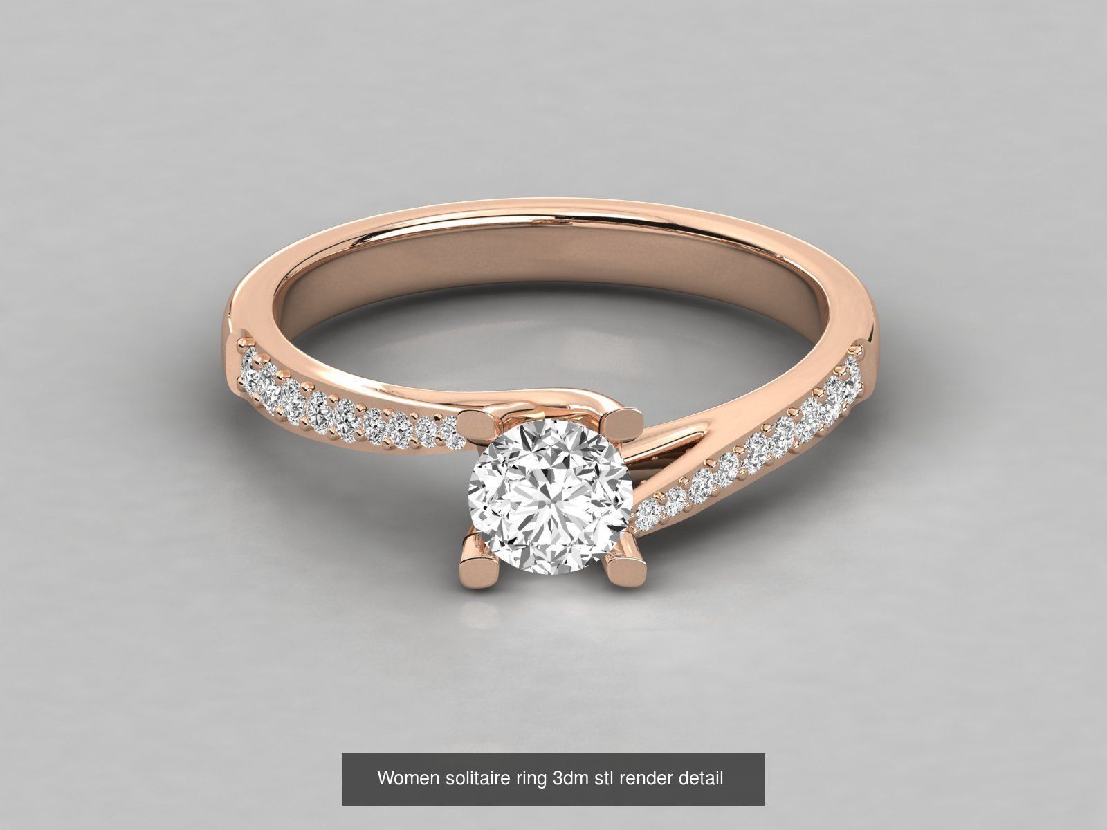 235 Women solitaire ring 3dm stl 9 render detail  3D Model Collection_148