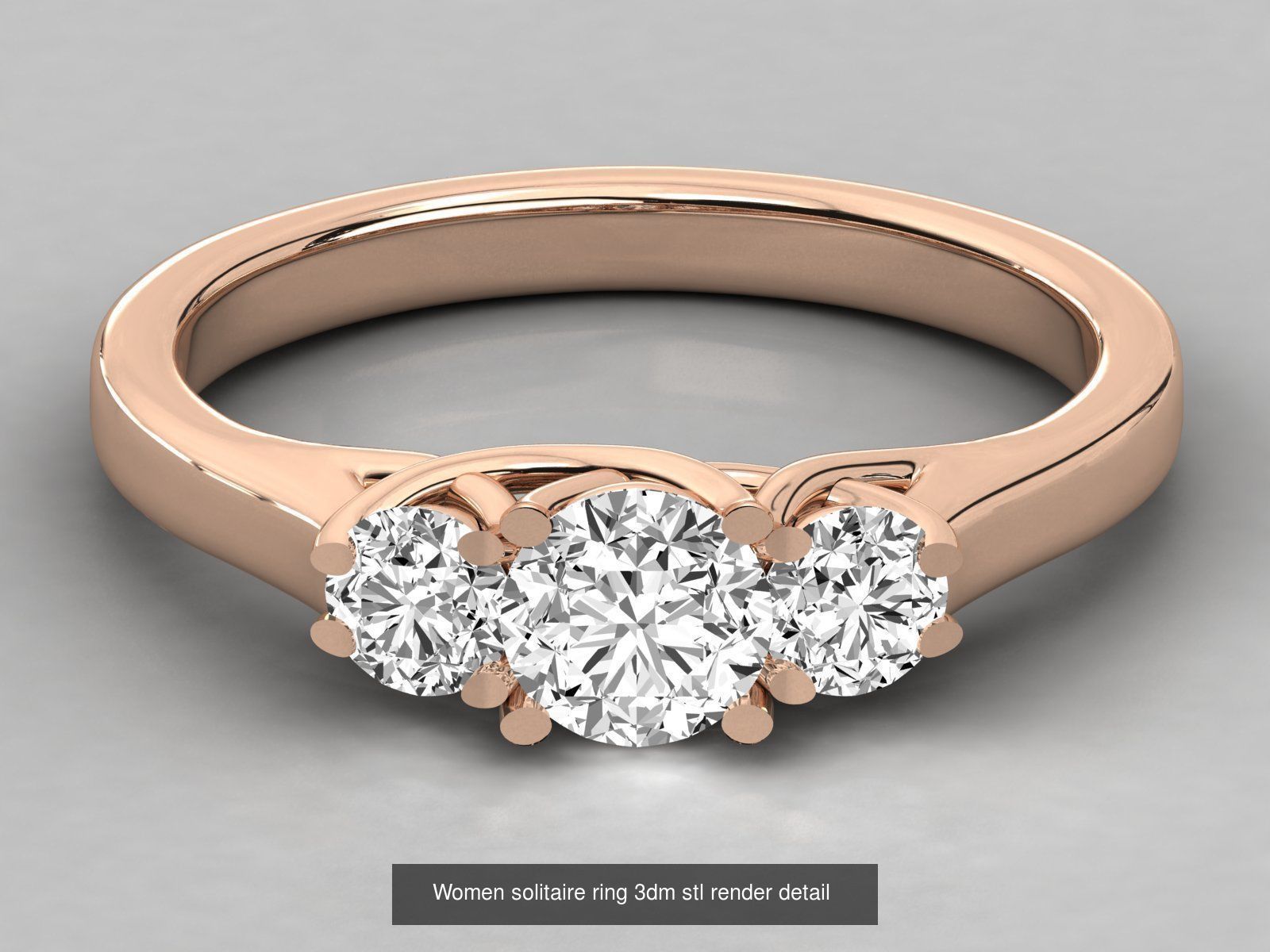 235 Women solitaire ring 3dm stl 9 render detail  3D Model Collection_75