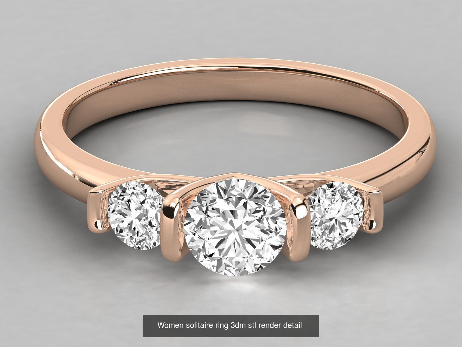 235 Women solitaire ring 3dm stl 9 render detail  3D Model Collection_73