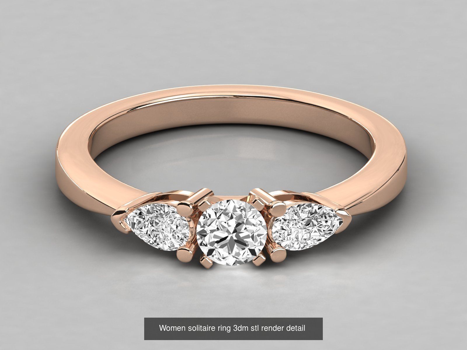 235 Women solitaire ring 3dm stl 9 render detail  3D Model Collection_97