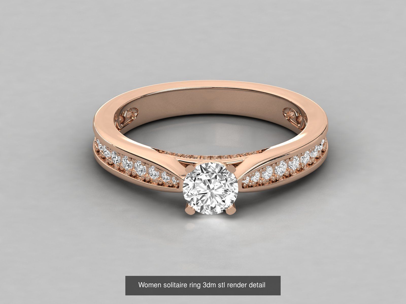 235 Women solitaire ring 3dm stl 9 render detail  3D Model Collection_143