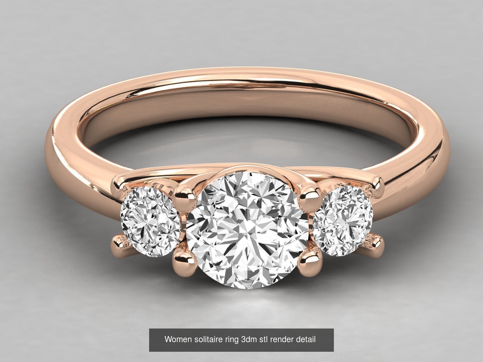 235 Women solitaire ring 3dm stl 9 render detail  3D Model Collection_88