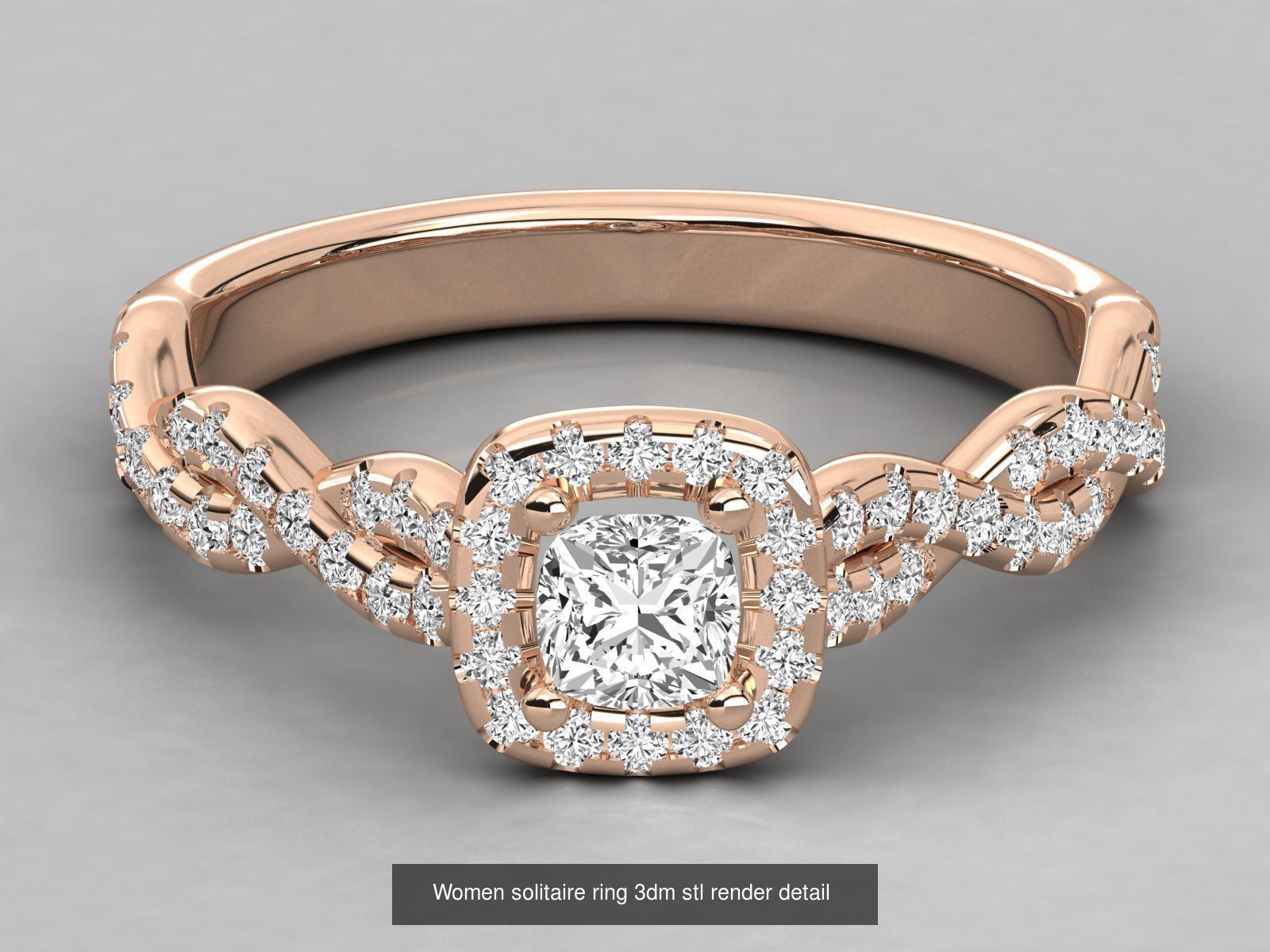 235 Women solitaire ring 3dm stl 9 render detail  3D Model Collection_163