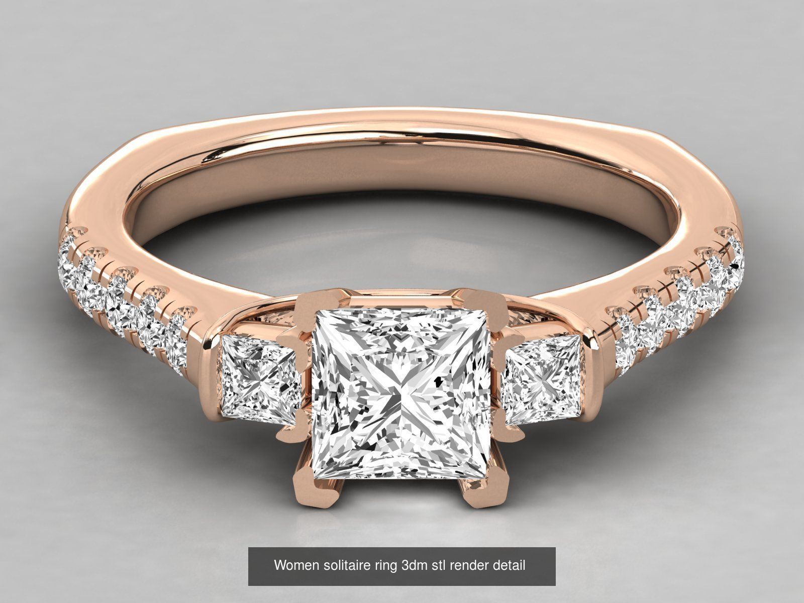 235 Women solitaire ring 3dm stl 9 render detail  3D Model Collection_101