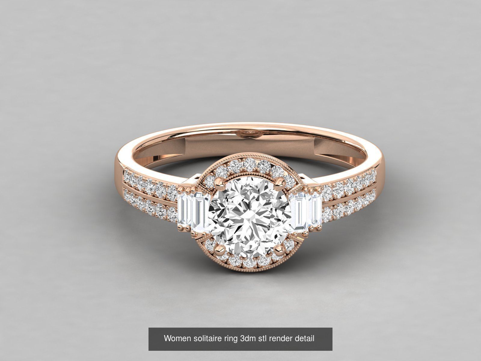 235 Women solitaire ring 3dm stl 9 render detail  3D Model Collection_187