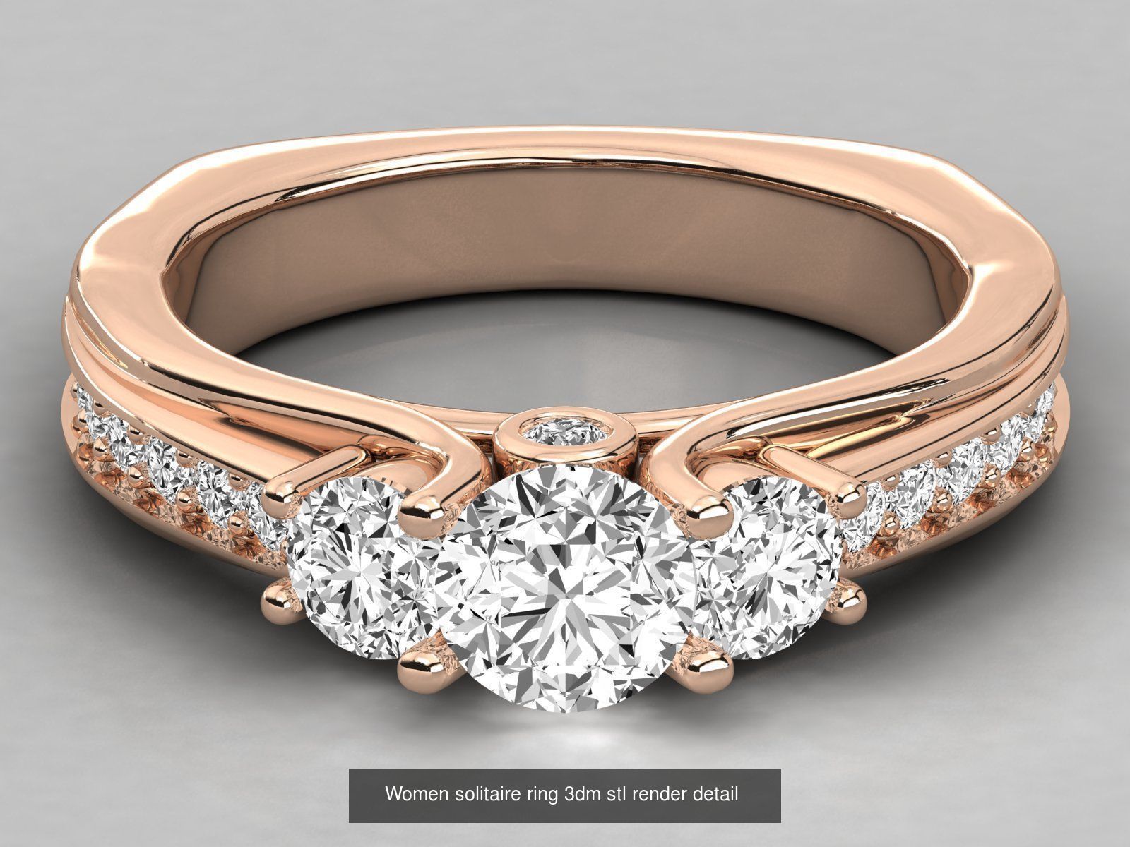 235 Women solitaire ring 3dm stl 9 render detail  3D Model Collection_85