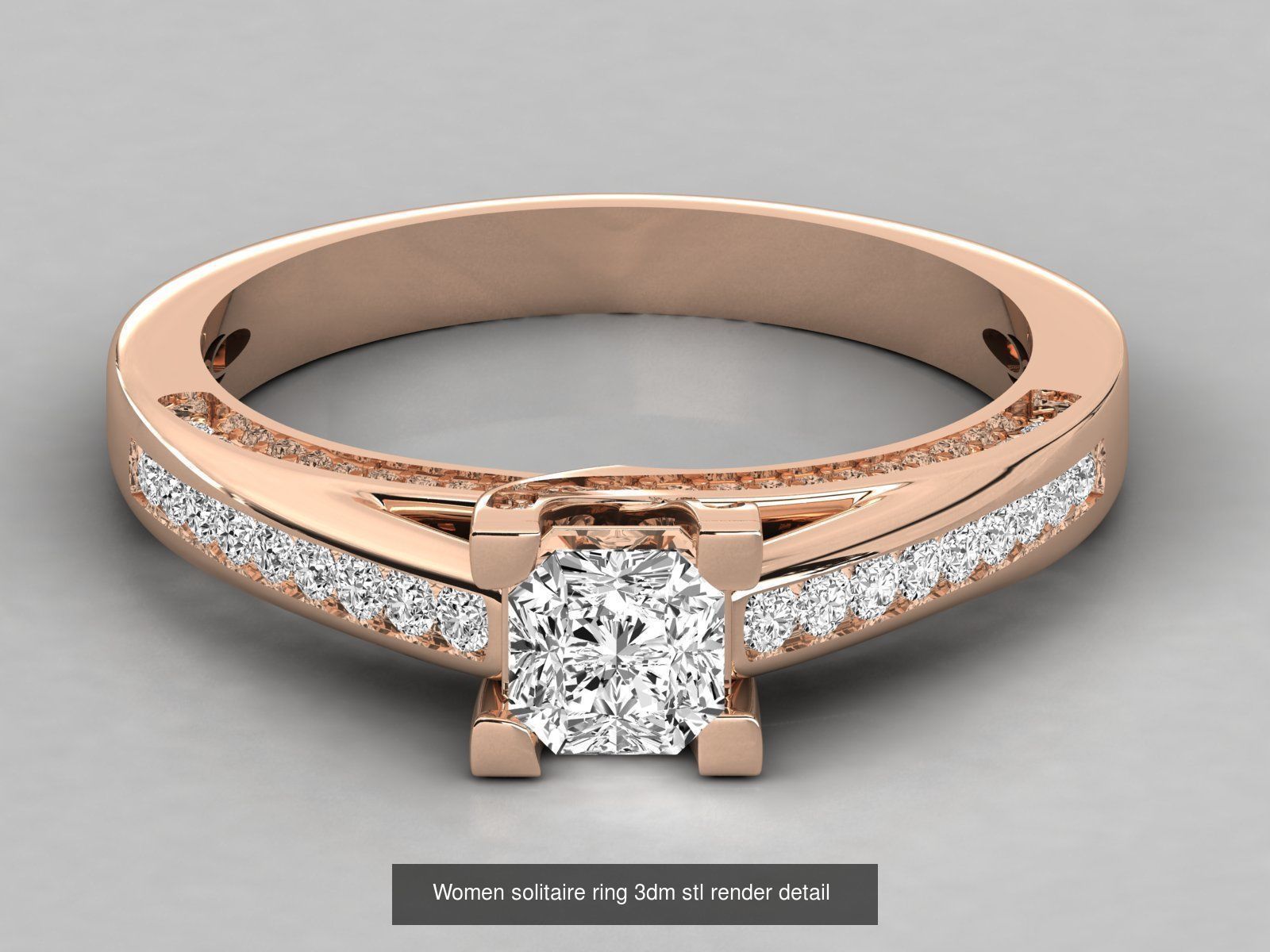 235 Women solitaire ring 3dm stl 9 render detail  3D Model Collection_160