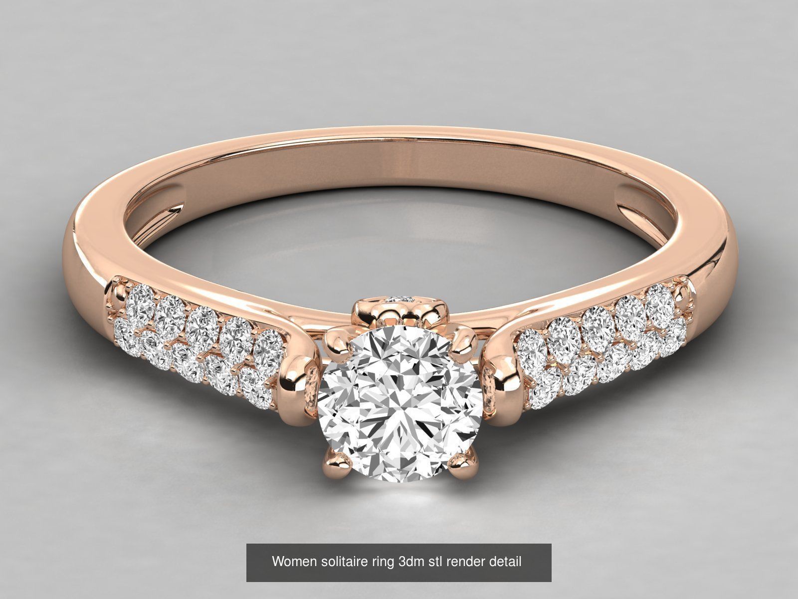 235 Women solitaire ring 3dm stl 9 render detail  3D Model Collection_197