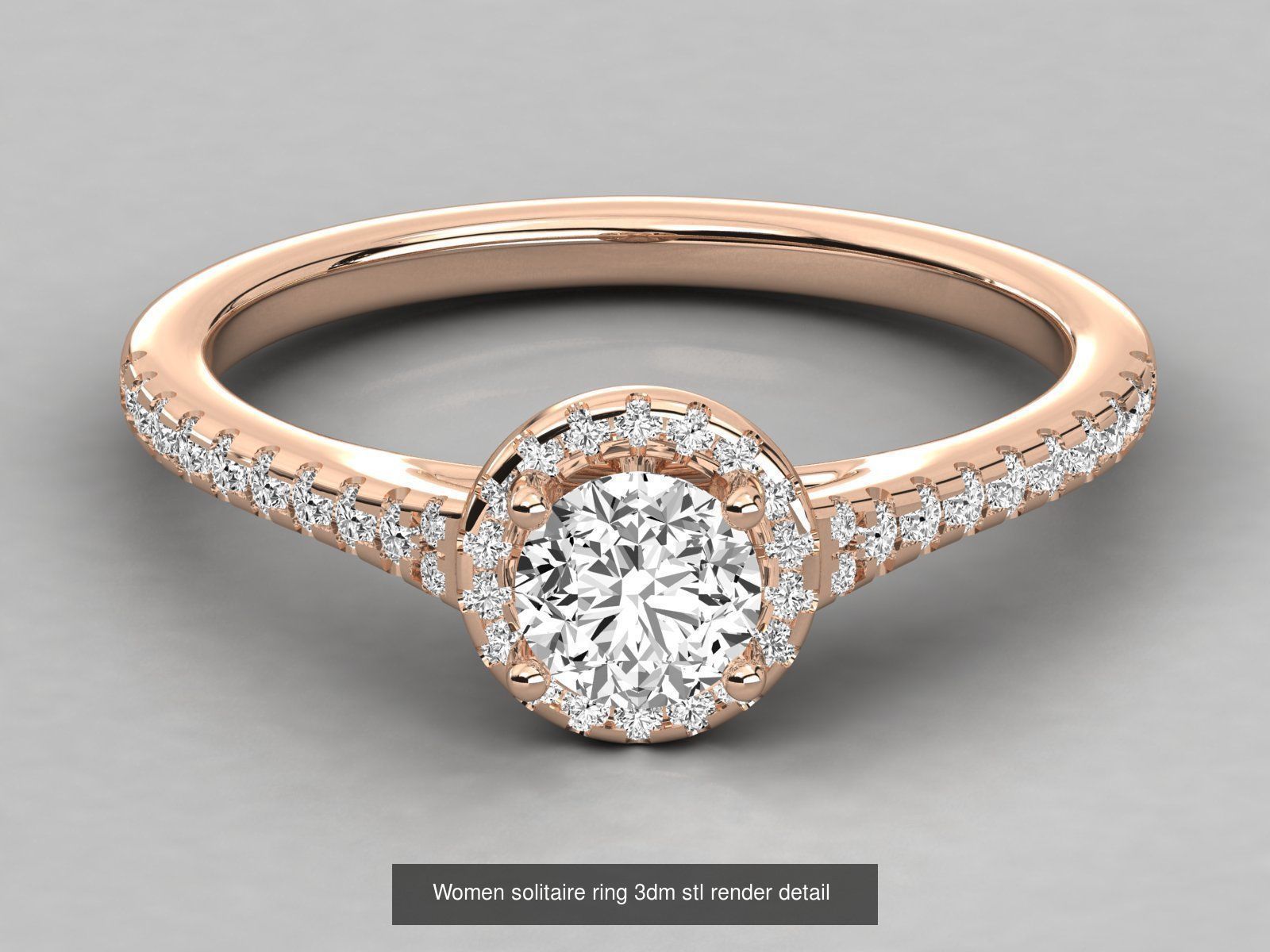 235 Women solitaire ring 3dm stl 9 render detail  3D Model Collection_168