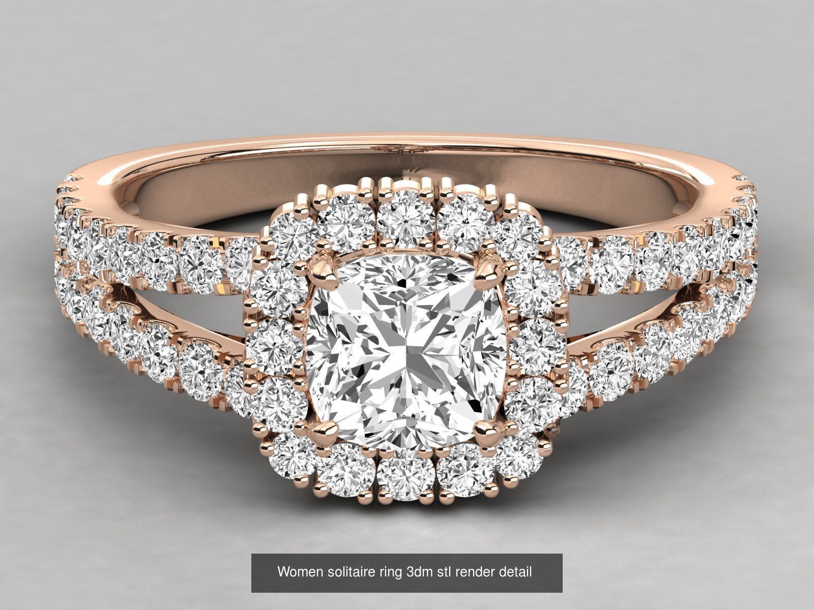 235 Women solitaire ring 3dm stl 9 render detail  3D Model Collection_186