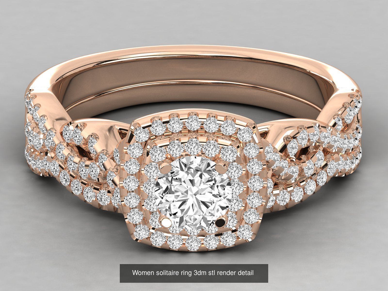 235 Women solitaire ring 3dm stl 9 render detail  3D Model Collection_112