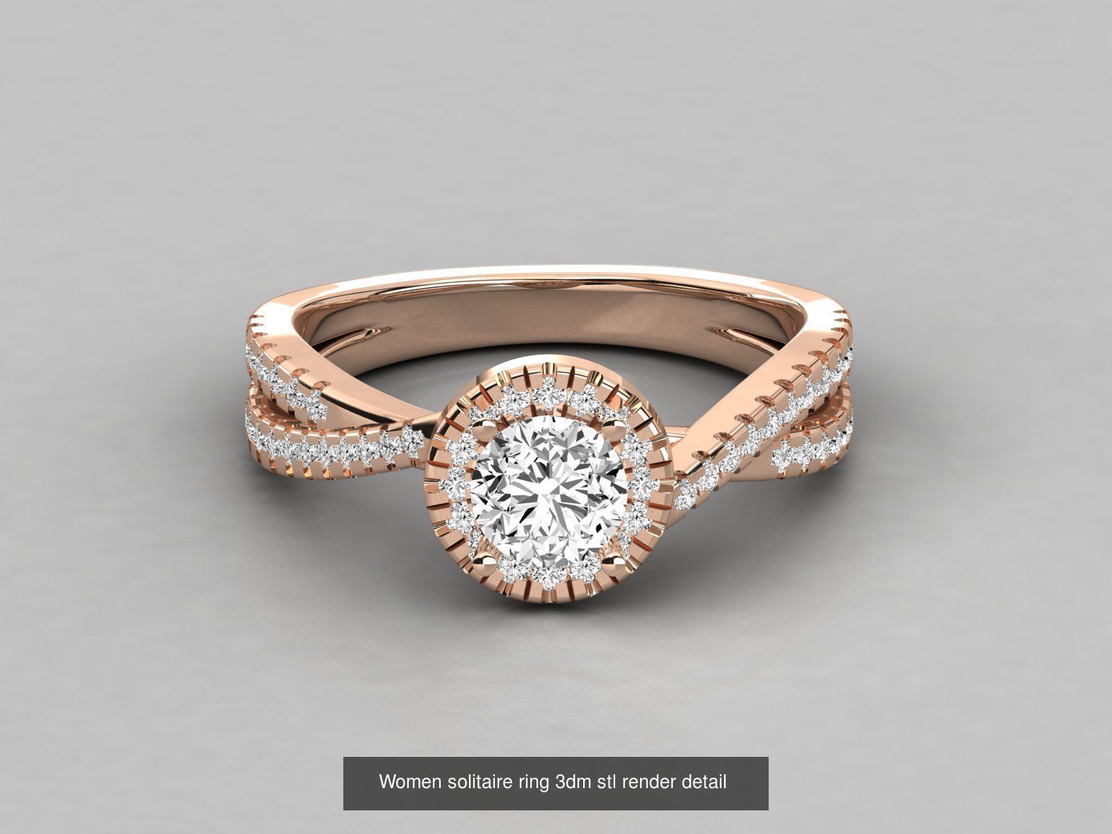 235 Women solitaire ring 3dm stl 9 render detail  3D Model Collection_149