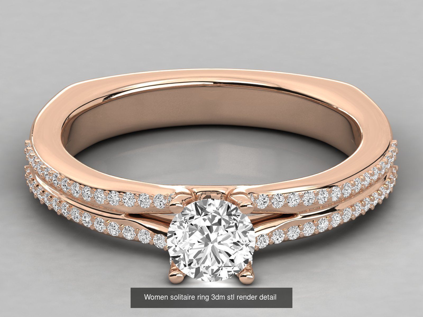 235 Women solitaire ring 3dm stl 9 render detail  3D Model Collection_137