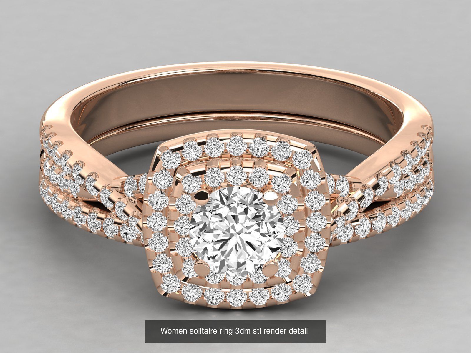 235 Women solitaire ring 3dm stl 9 render detail  3D Model Collection_108