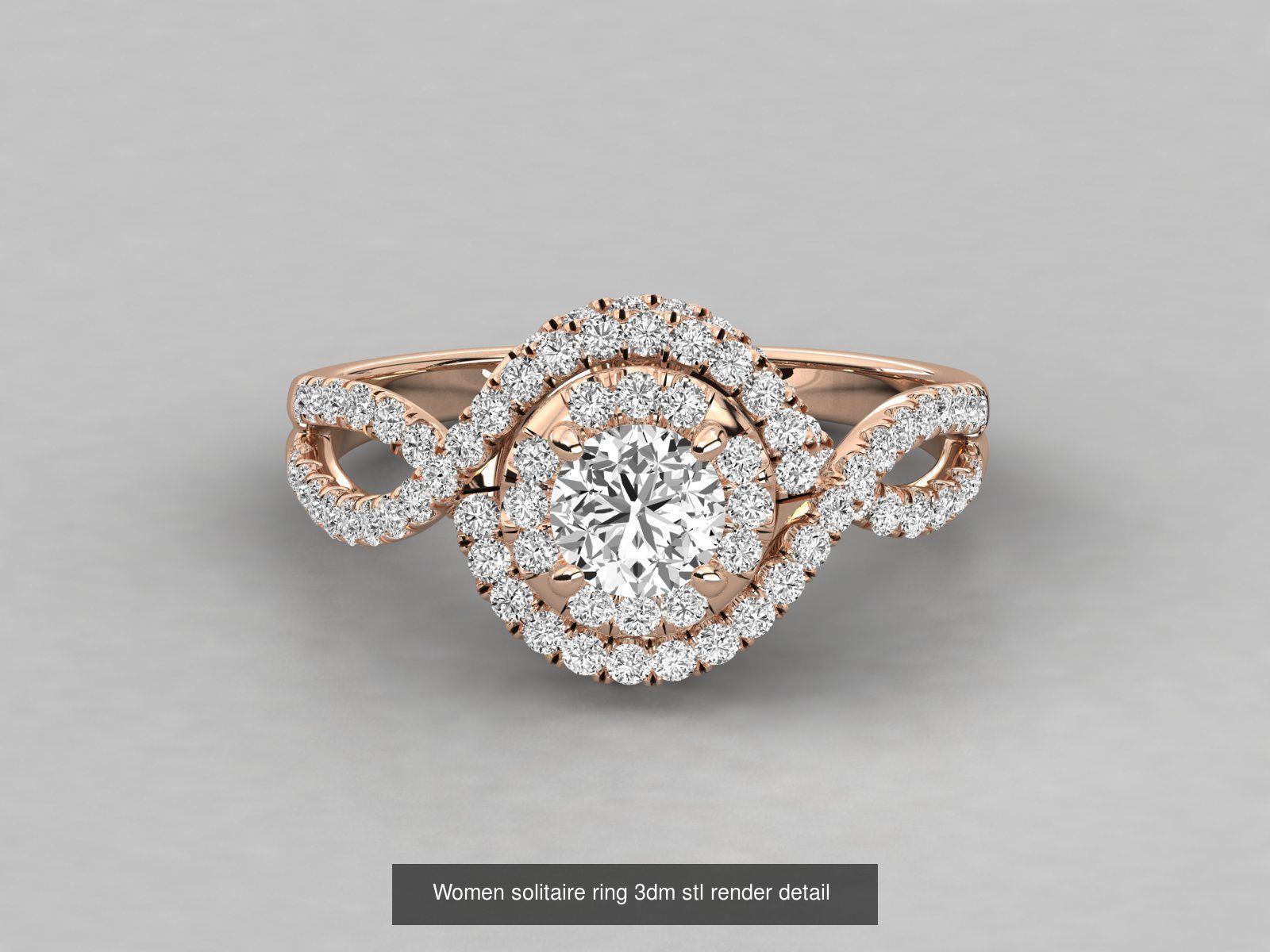 235 Women solitaire ring 3dm stl 9 render detail  3D Model Collection_189