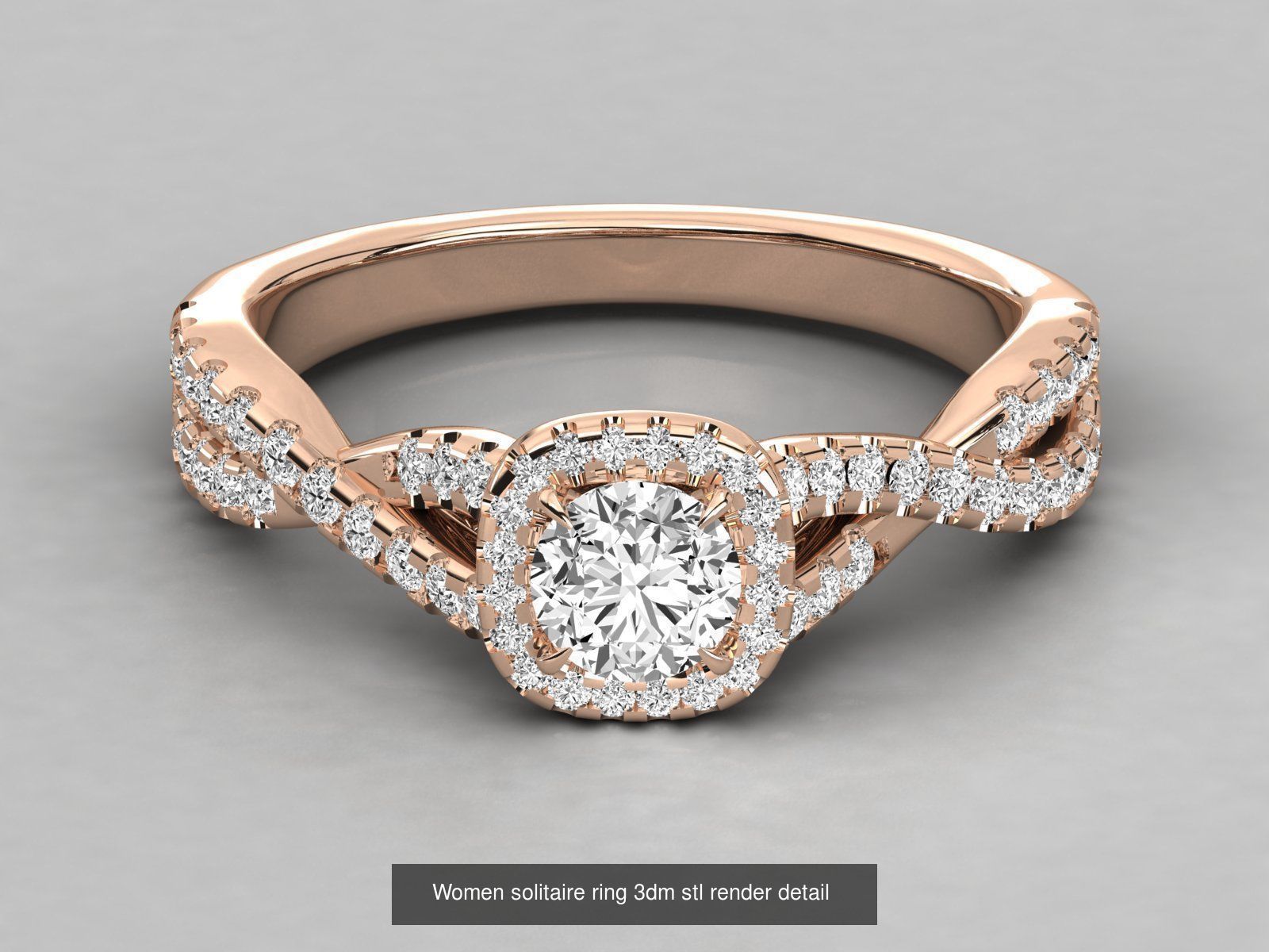 235 Women solitaire ring 3dm stl 9 render detail  3D Model Collection_127